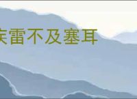 疾雷不及塞耳