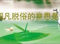 超凡脱俗的意思是什么