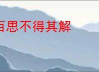 百思不得其解