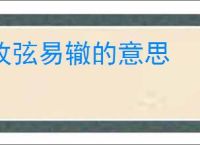 改弦易辙的意思