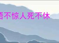 语不惊人死不休