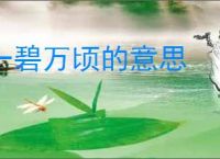 一碧万顷的意思