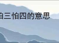 怕三怕四的意思