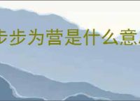 步步为营是什么意思啊