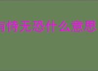 有恃无恐什么意思