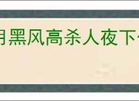 月黑风高杀人夜下一句