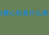 白费心机是什么意思
