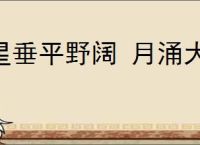 星垂平野阔 月涌大江流