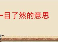 一目了然的意思