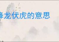 降龙伏虎的意思