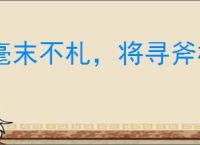 毫末不札，将寻斧柯