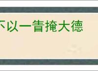 不以一眚掩大德