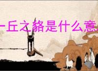 一丘之貉是什么意思