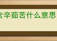 含辛茹苦什么意思