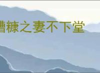 糟糠之妻不下堂