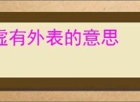 虚有外表的意思
