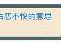 怙恶不悛的意思