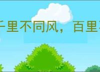 千里不同风，百里不同俗