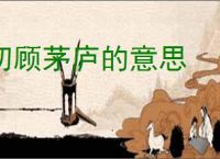 初顾茅庐的意思