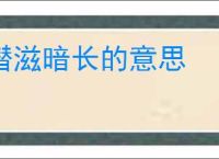 潜滋暗长的意思