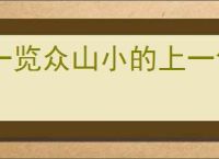 一览众山小的上一句