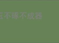 玉不琢不成器