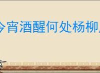 今宵酒醒何处杨柳岸晓风残月