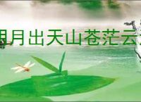 明月出天山苍茫云海间李白关山月