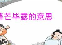 锋芒毕露的意思