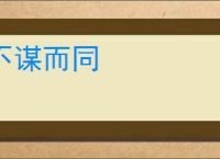 不谋而同