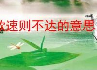 欲速则不达的意思