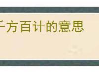 千方百计的意思