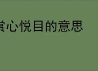 赏心悦目的意思