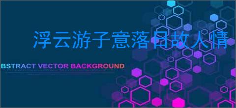 浮云游子意落日故人情