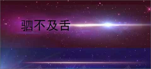 驷不及舌