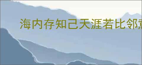 海内存知己天涯若比邻意思是什么