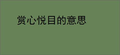 赏心悦目的意思
