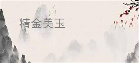 精金美玉