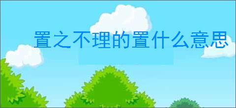 置之不理的置什么意思