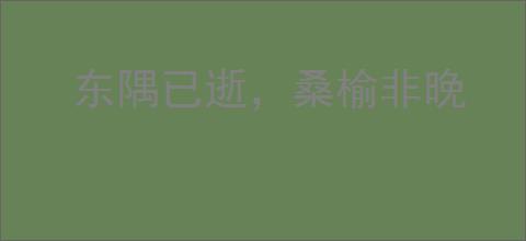 东隅已逝，桑榆非晚
