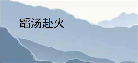 蹈汤赴火
