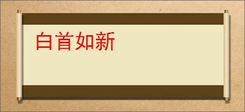 白首如新