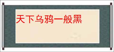 天下乌鸦一般黑
