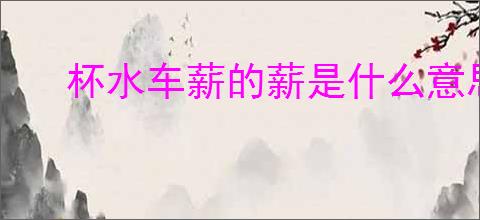 杯水车薪的薪是什么意思
