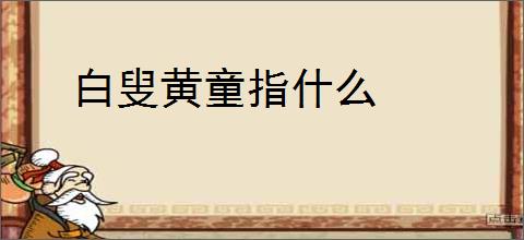 白叟黄童指什么