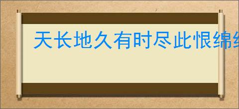 天长地久有时尽此恨绵绵无绝期