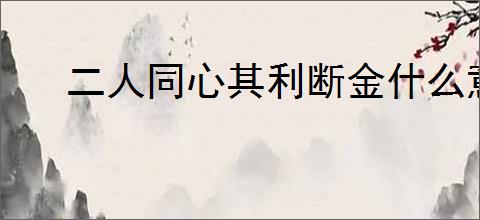 二人同心其利断金什么意思