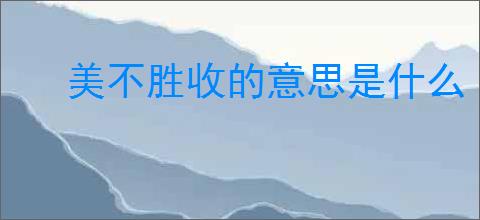 美不胜收的意思是什么