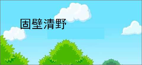 固壁清野