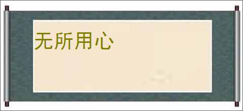 无所用心